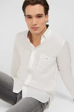 Chemise Blanche A Coudieres Fleuries