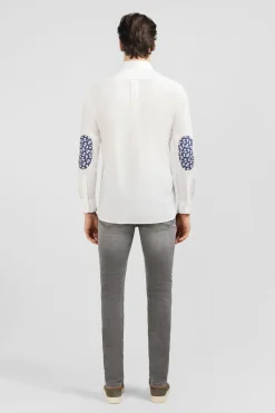 Chemise Blanche A Coudieres Fleuries