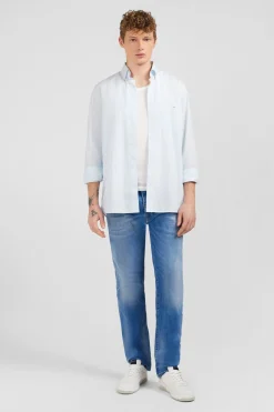 Chemise Bleu Clair A Rayures