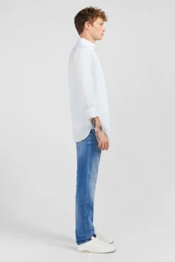 Chemise Bleu Clair A Rayures