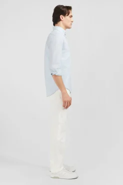 Chemise Bleu Clair En Coton Dobby