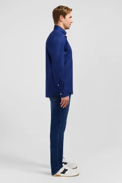 Chemise Bleue A Broderie Eden Park