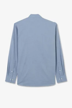 Chemise Bleue A Broderie Eden Park Fleurie