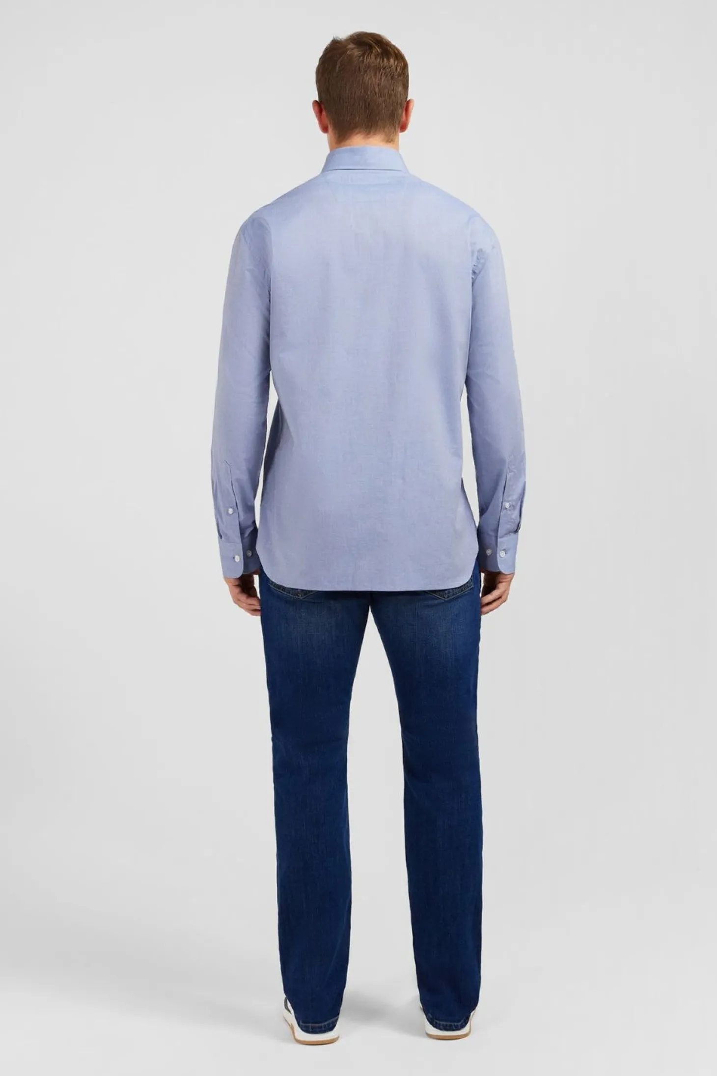 Chemise Bleue A Broderie Eden Park Fleurie
