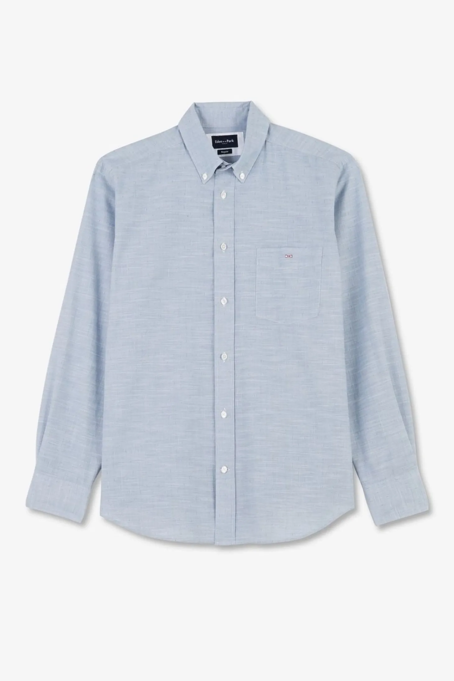 Chemise Bleue En Coton Dobby