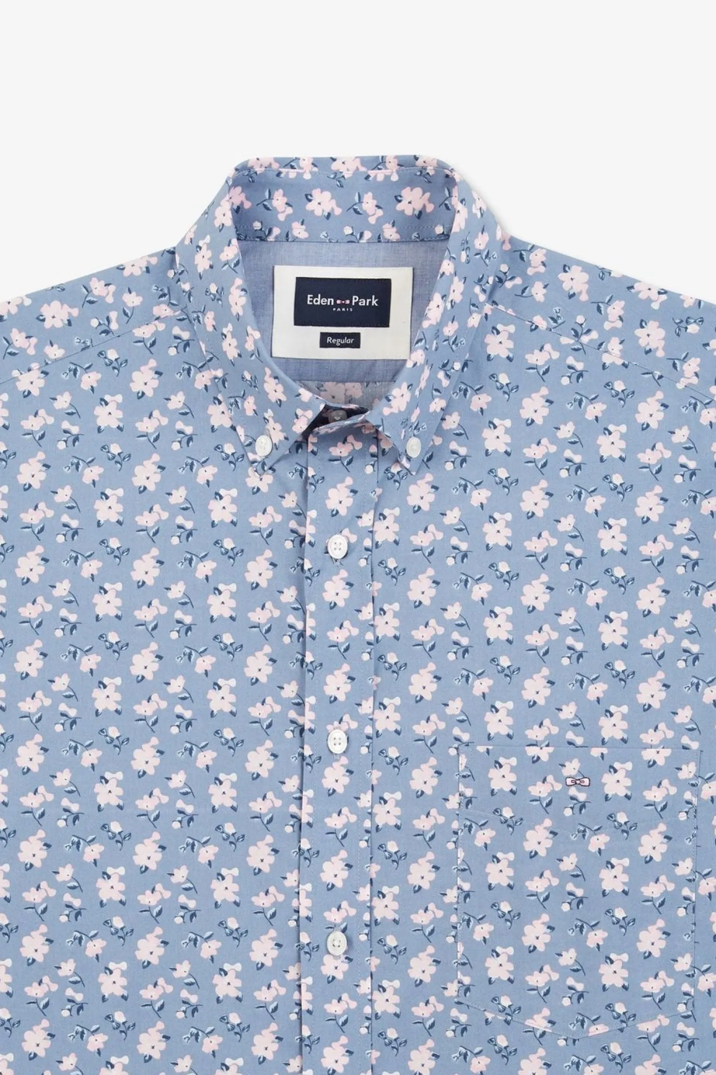 Chemise Bleue Imprimee Exclusif Fleurs