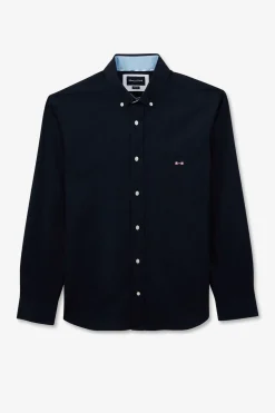 Chemise Bleu Fonce A Broderie Eden Park