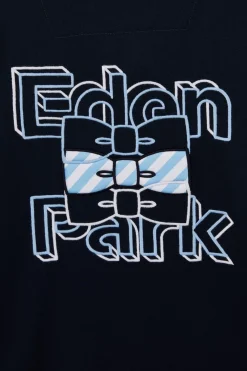 Chemise Bleu Fonce A Broderie Eden Park