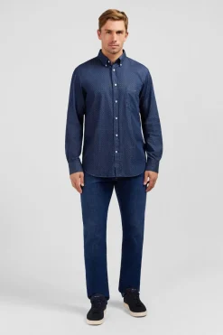 Chemise Bleu Marine Imprime Exclusif