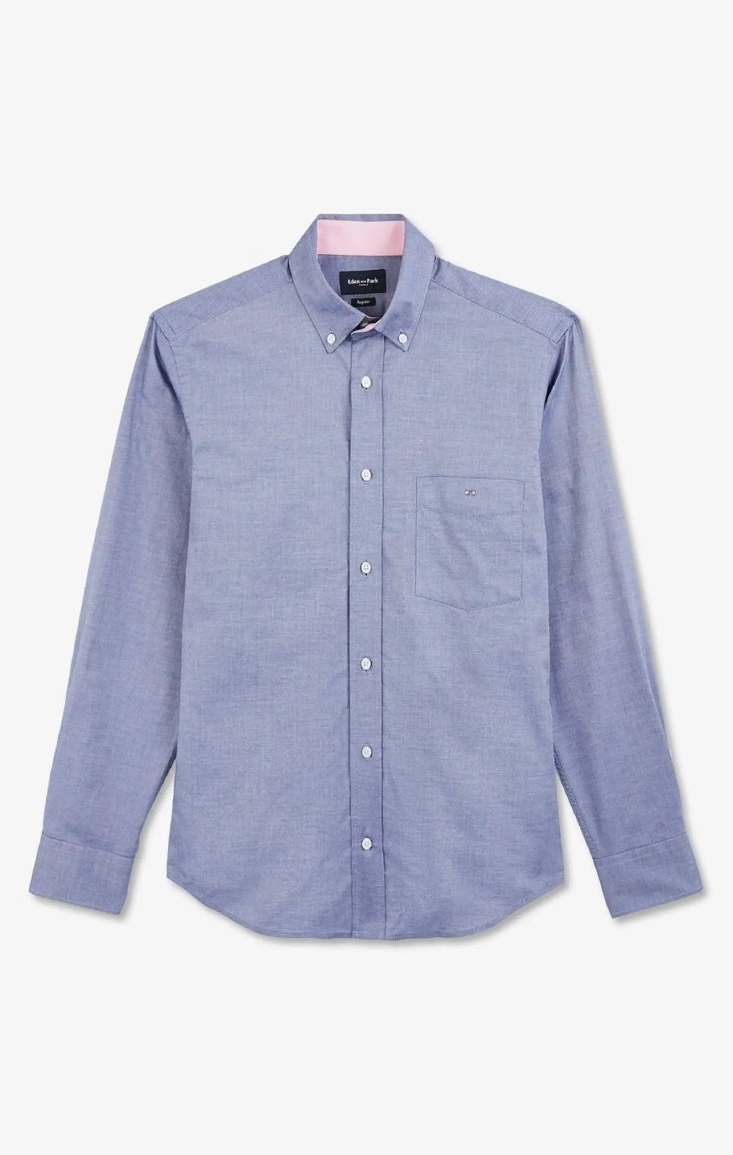 Chemise Bleu Marine Unie En Coton