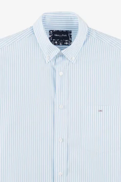 Chemise Ciel A Rayures Batons En Coton