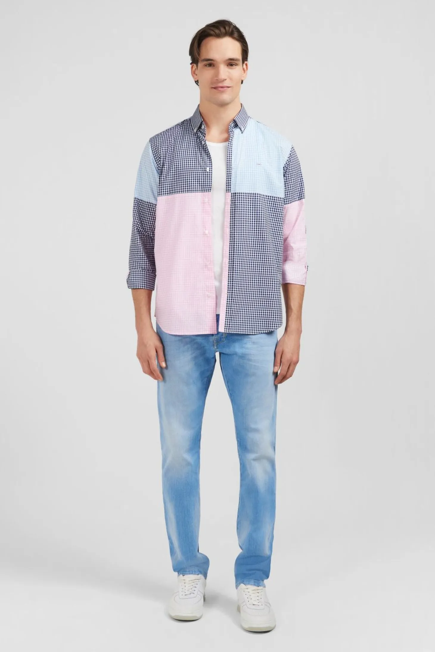 Chemise Colorblock A Carreaux
