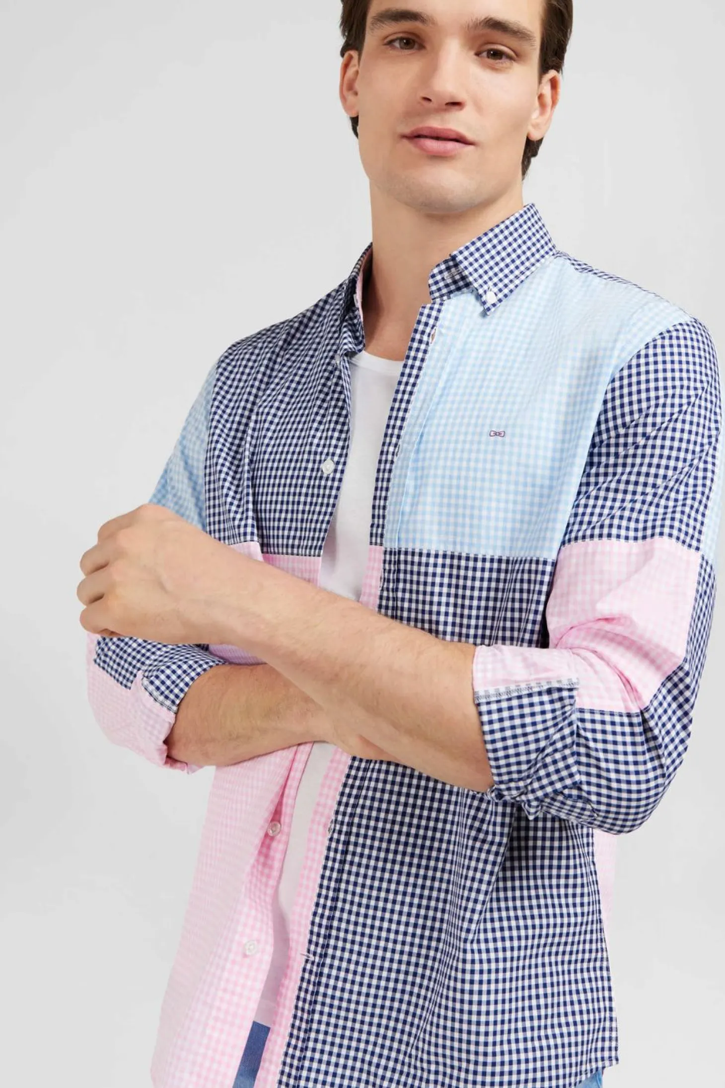 Chemise Colorblock A Carreaux
