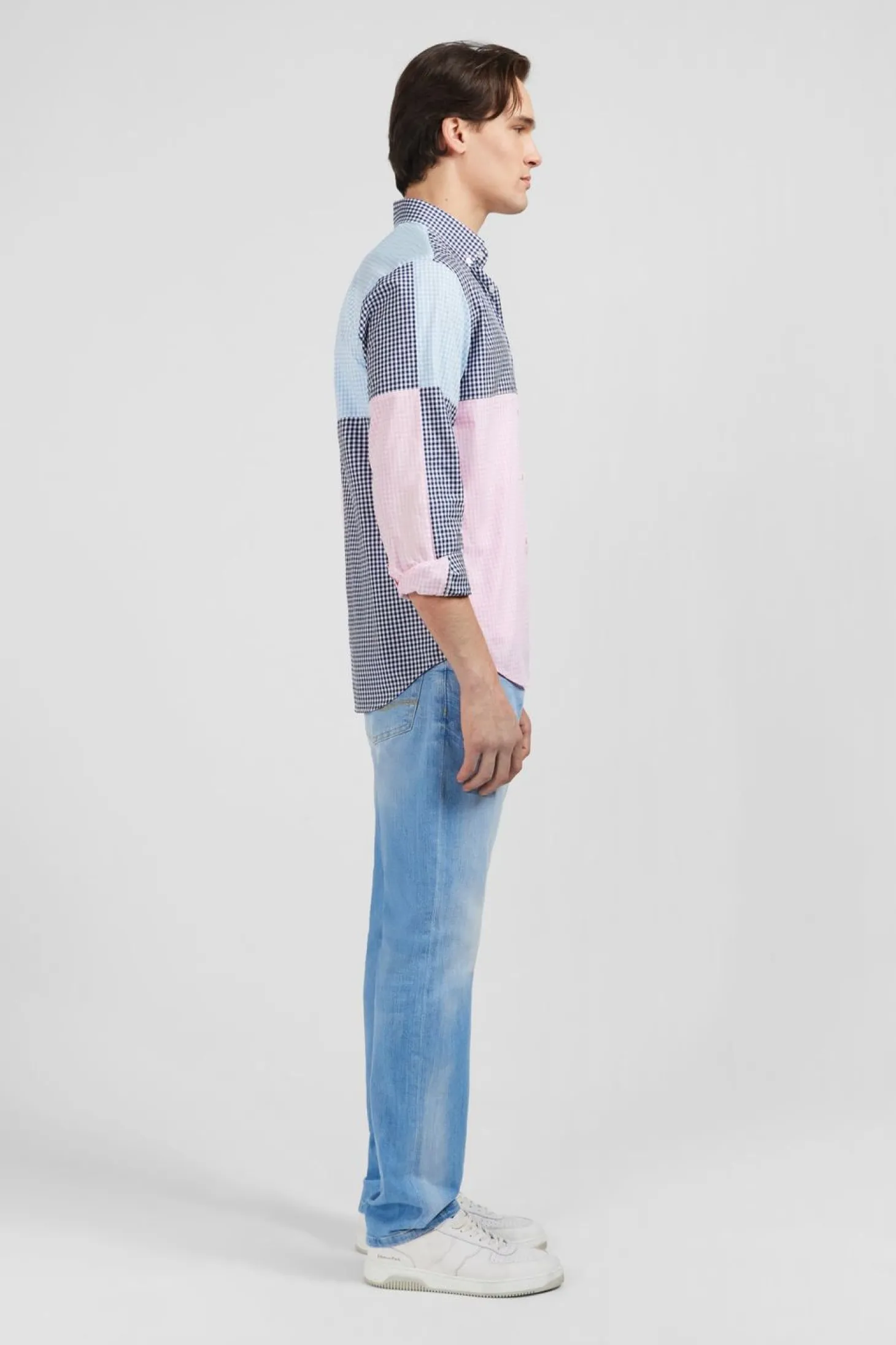 Chemise Colorblock A Carreaux
