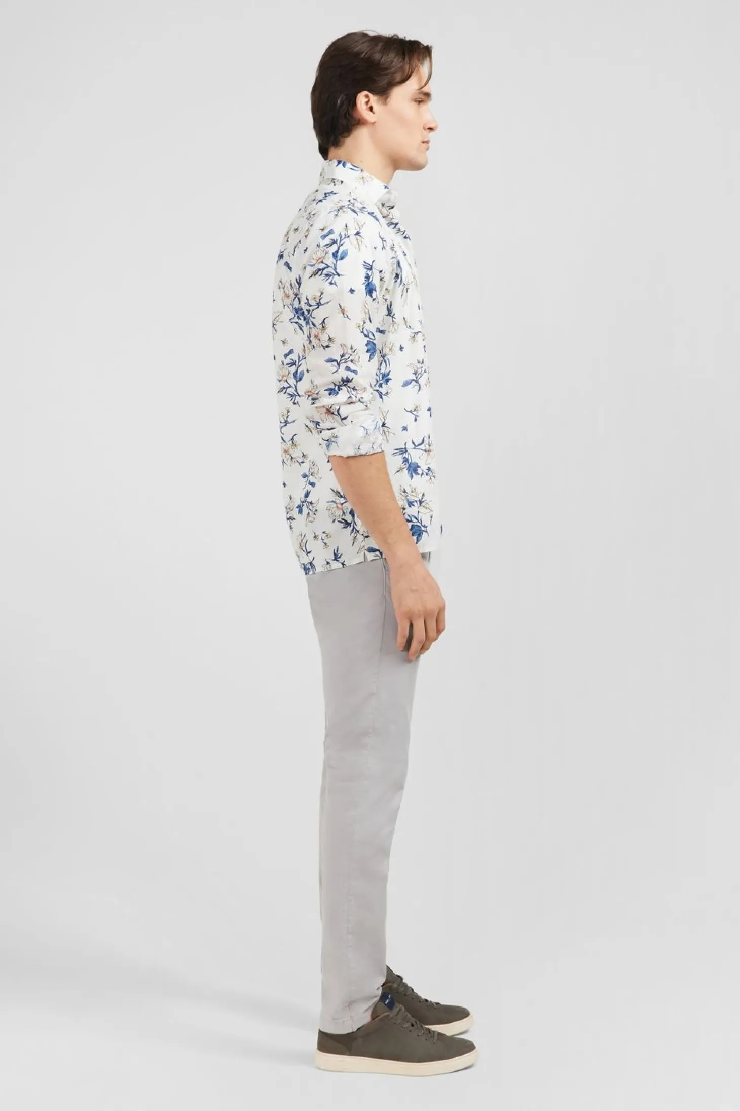 Chemise En Coton Blanc Imprimee Fleurs