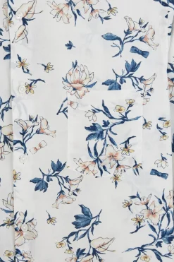 Chemise En Coton Blanc Imprimee Fleurs