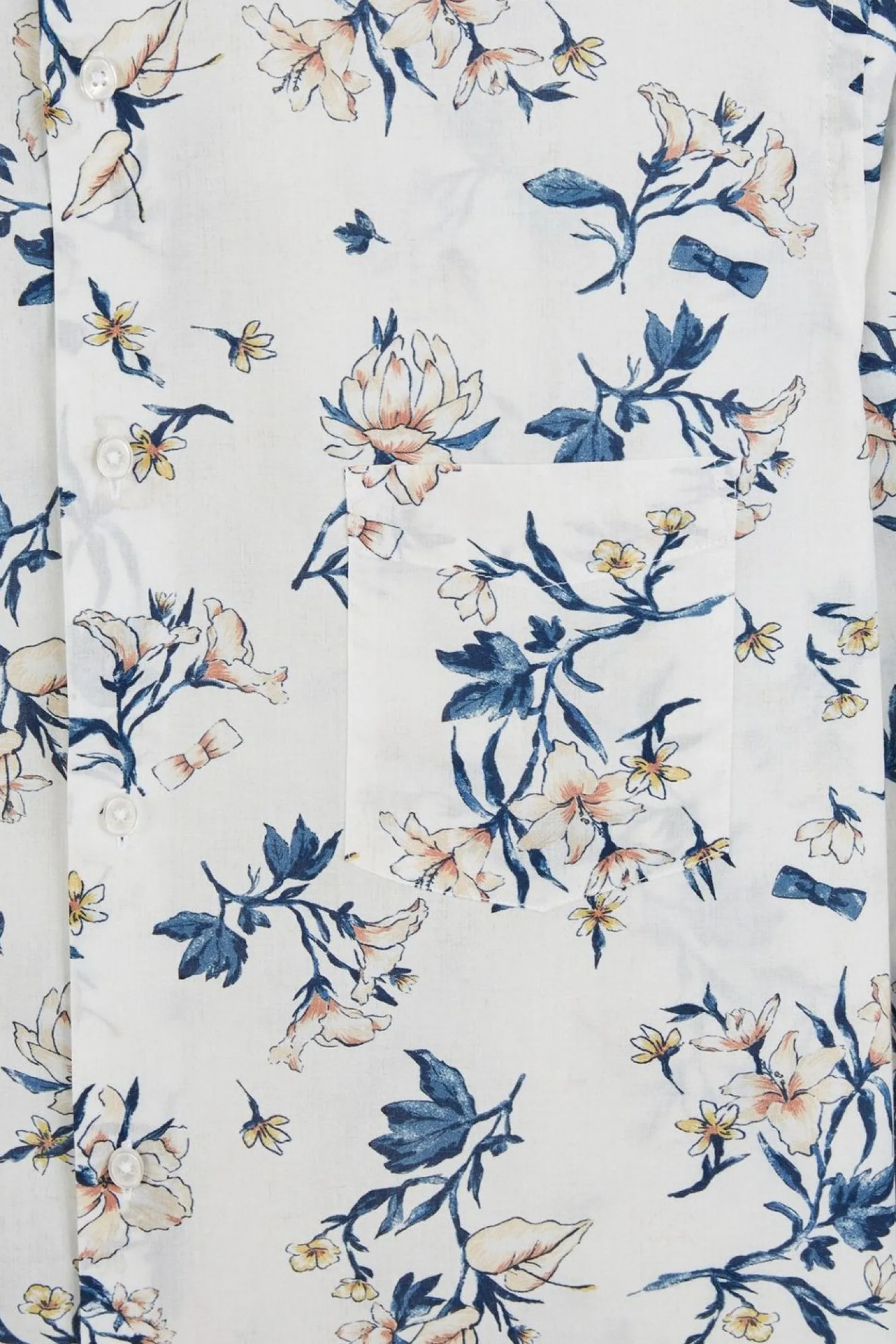 Chemise En Coton Blanc Imprimee Fleurs