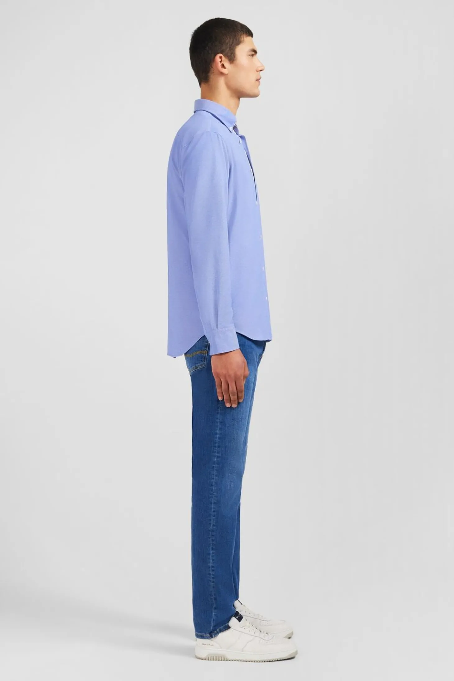 Chemise En Coton Pinpoint Bleu