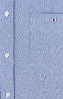 Chemise En Coton Pinpoint Bleu
