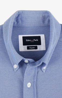 Chemise En Coton Pinpoint Bleu