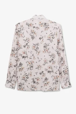 Chemise En Coton Rose Clair Imprimee Fleurs