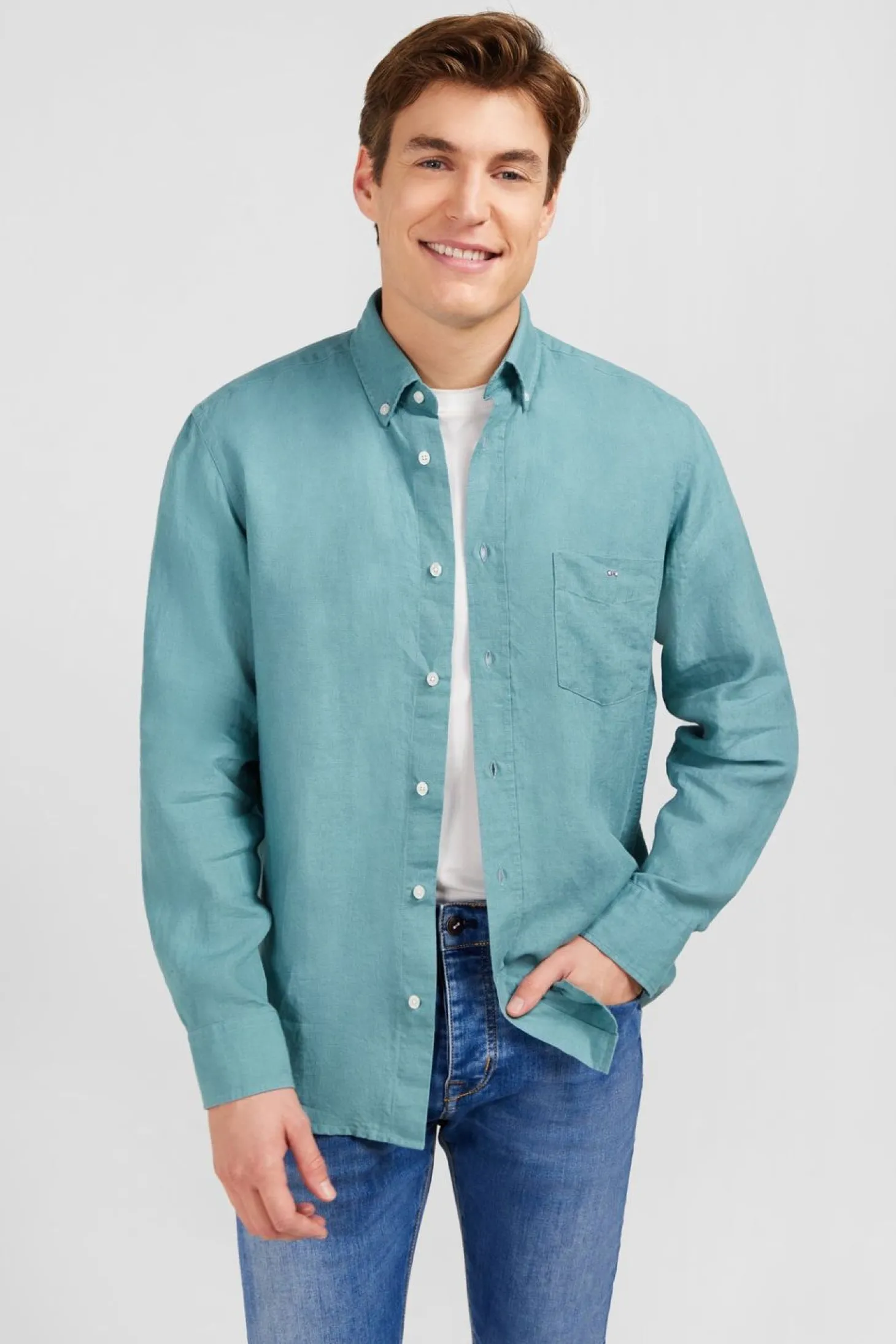 Chemise En Lin Verte