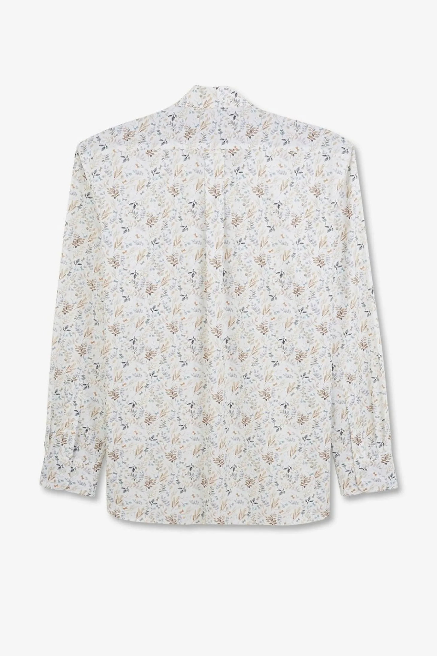 Chemise En Popeline Ecru Imprimee Feuillage