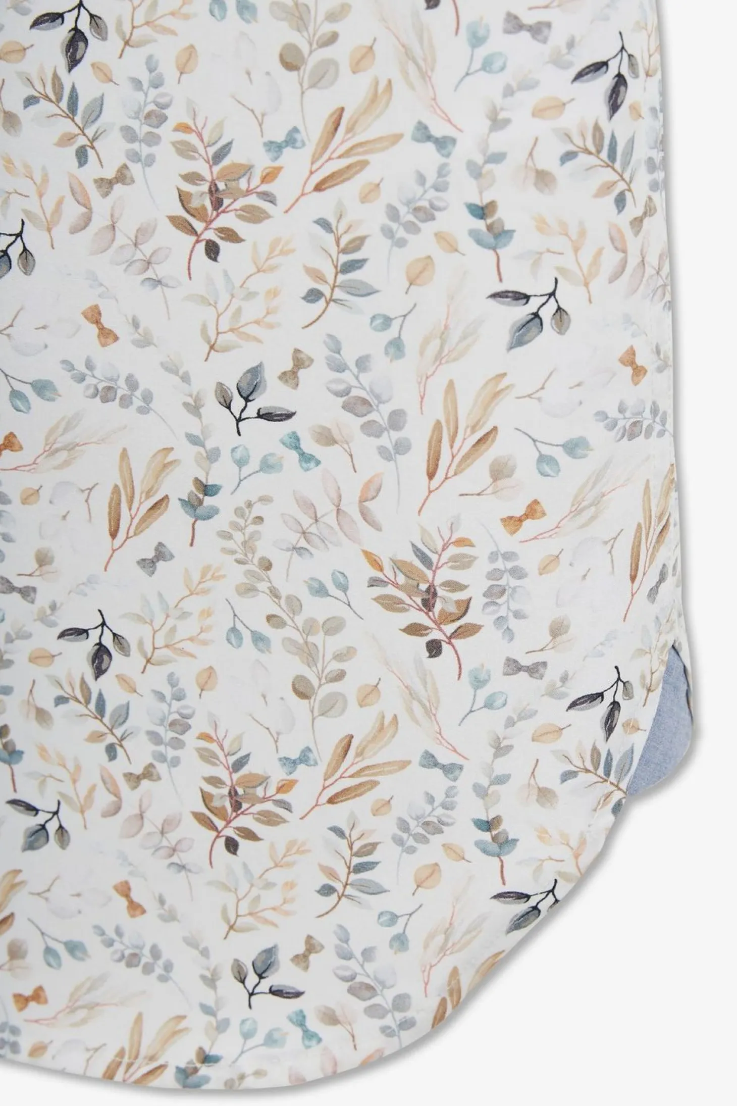 Chemise En Popeline Ecru Imprimee Feuillage