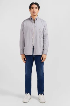Chemise Gris Clair Unie En Coton