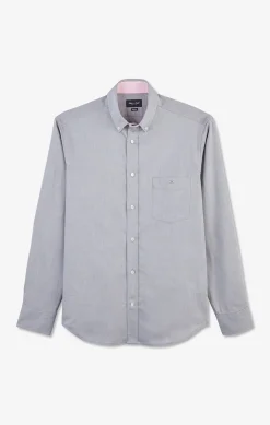 Chemise Gris Clair Unie En Coton