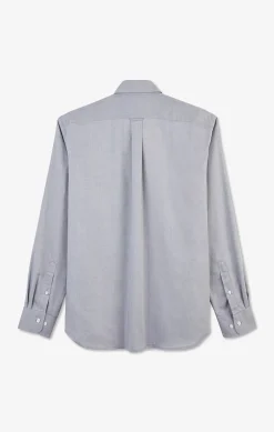 Chemise Gris Clair Unie En Coton