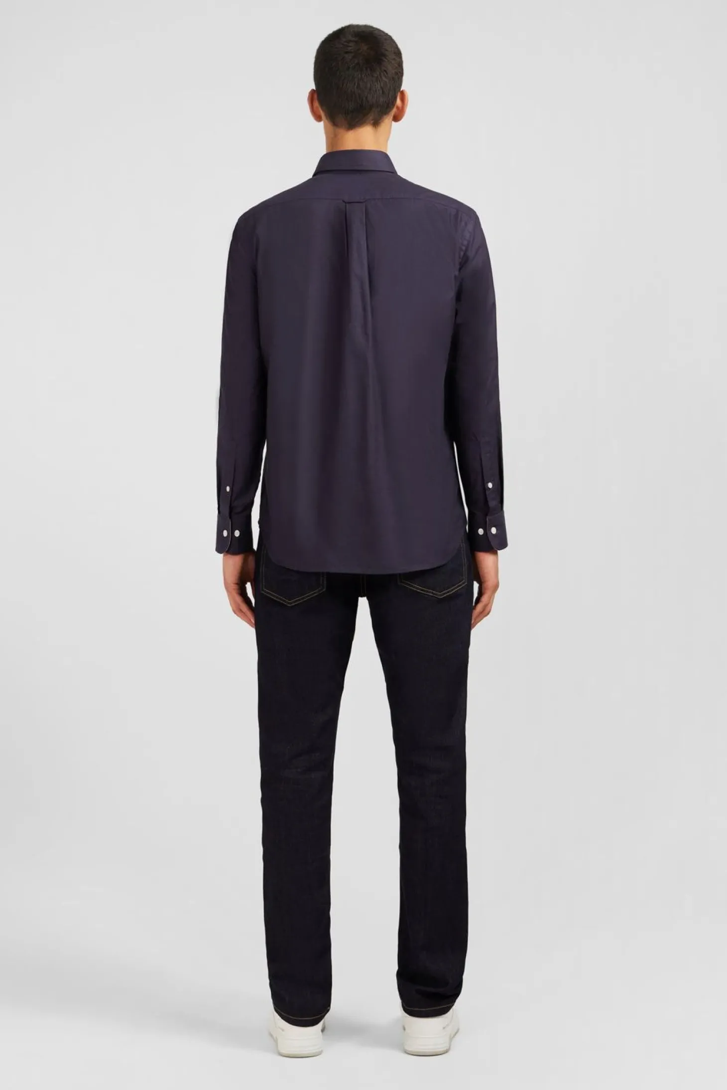 Chemise Gris Fonce Unie En Coton