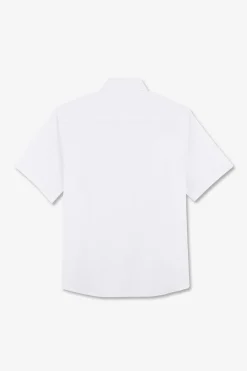 Chemise Manches Courtes Blanche Coupe Oversized