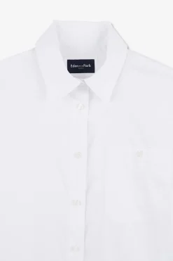 Chemise Manches Courtes Blanche Coupe Oversized
