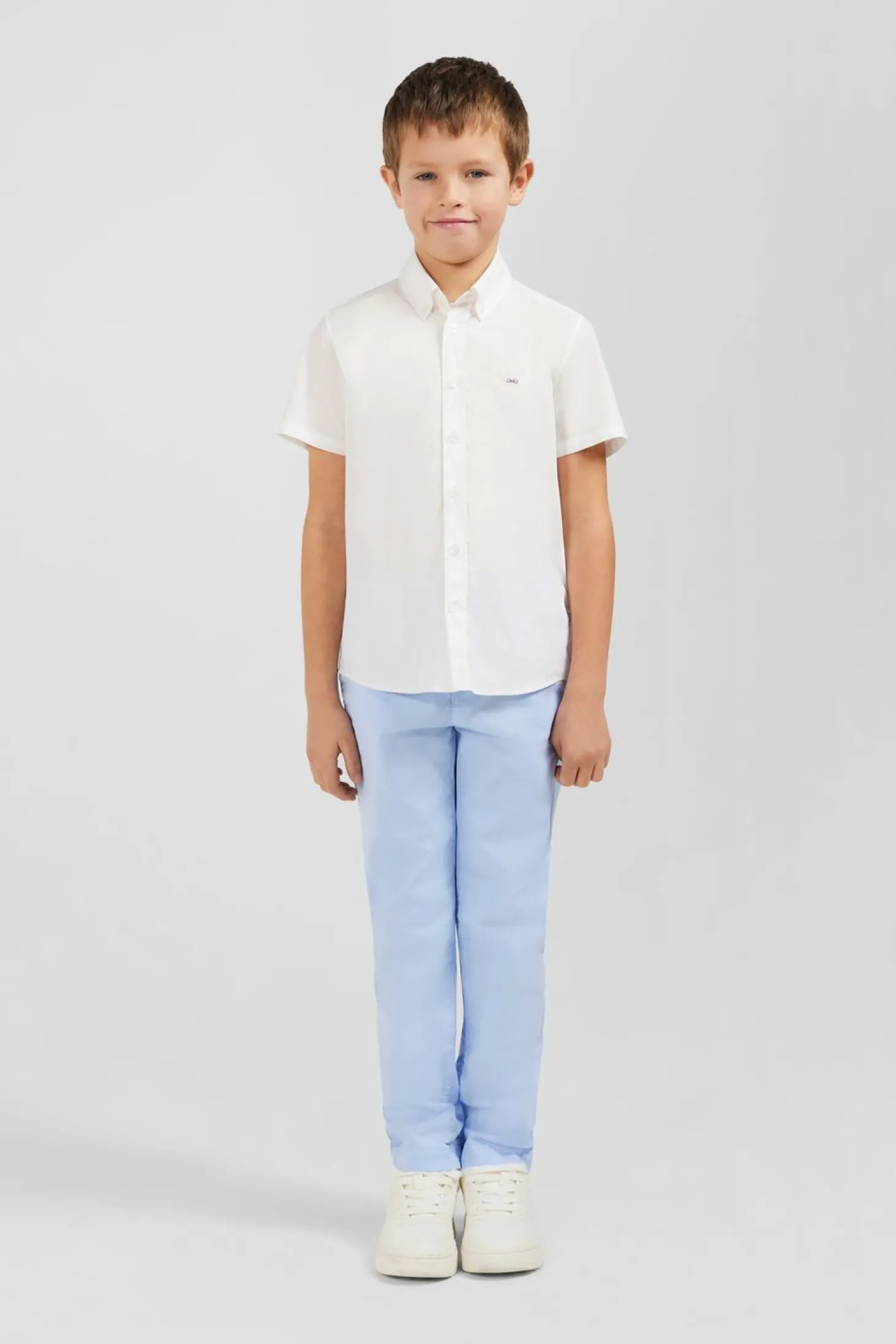 Chemise Manches Courtes En Coton Blanc