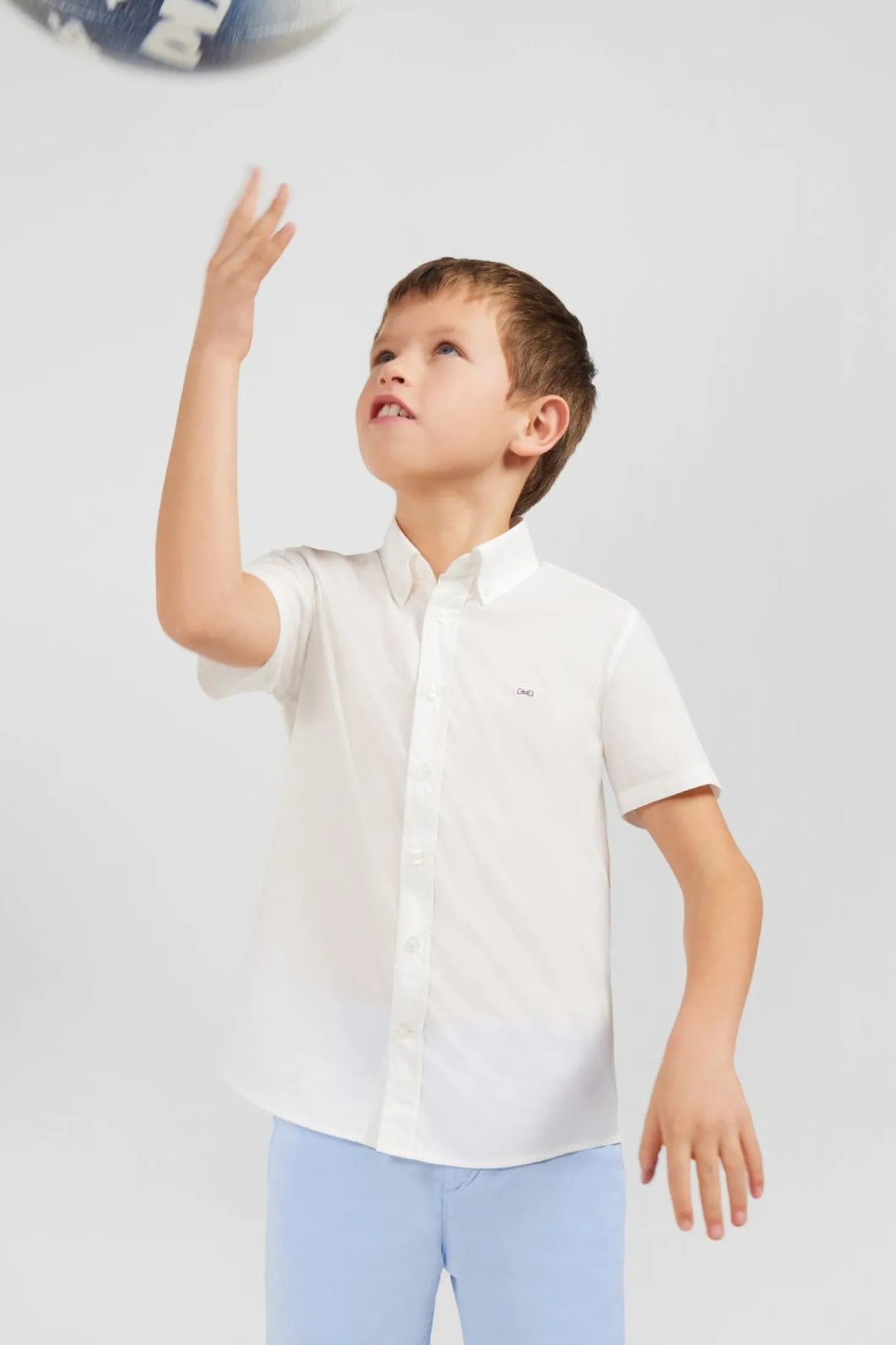 Chemise Manches Courtes En Coton Blanc