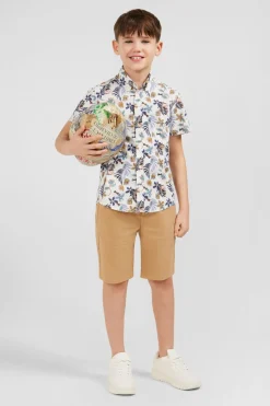 Chemise Manches Courtes En Coton Imprime Maohi