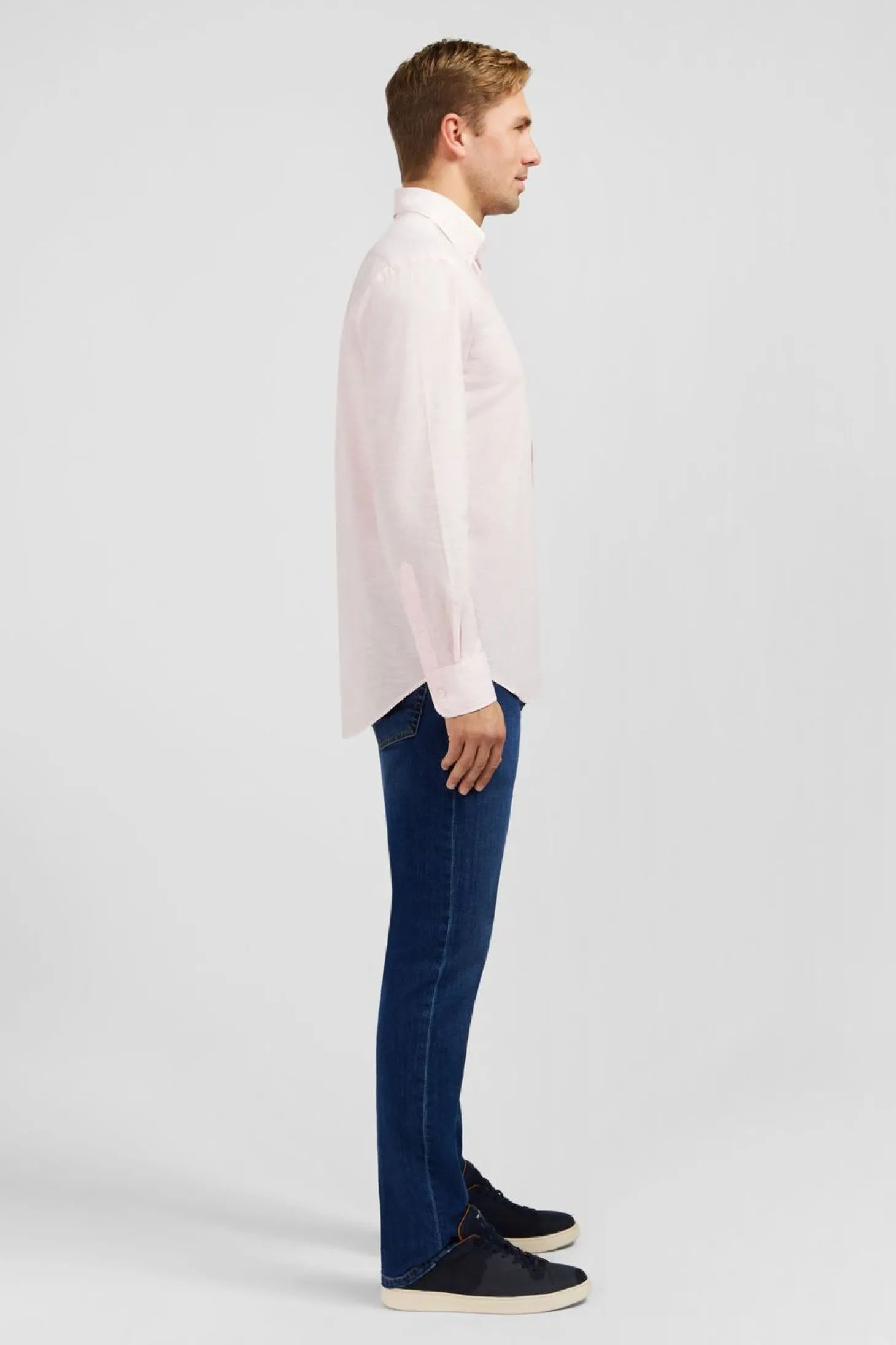 Chemise Rose En Coton Dobby