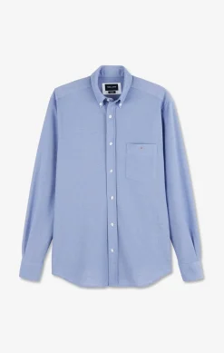 Chemise Slim En Coton Pinpoint Bleu
