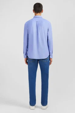Chemise Slim En Coton Pinpoint Bleu