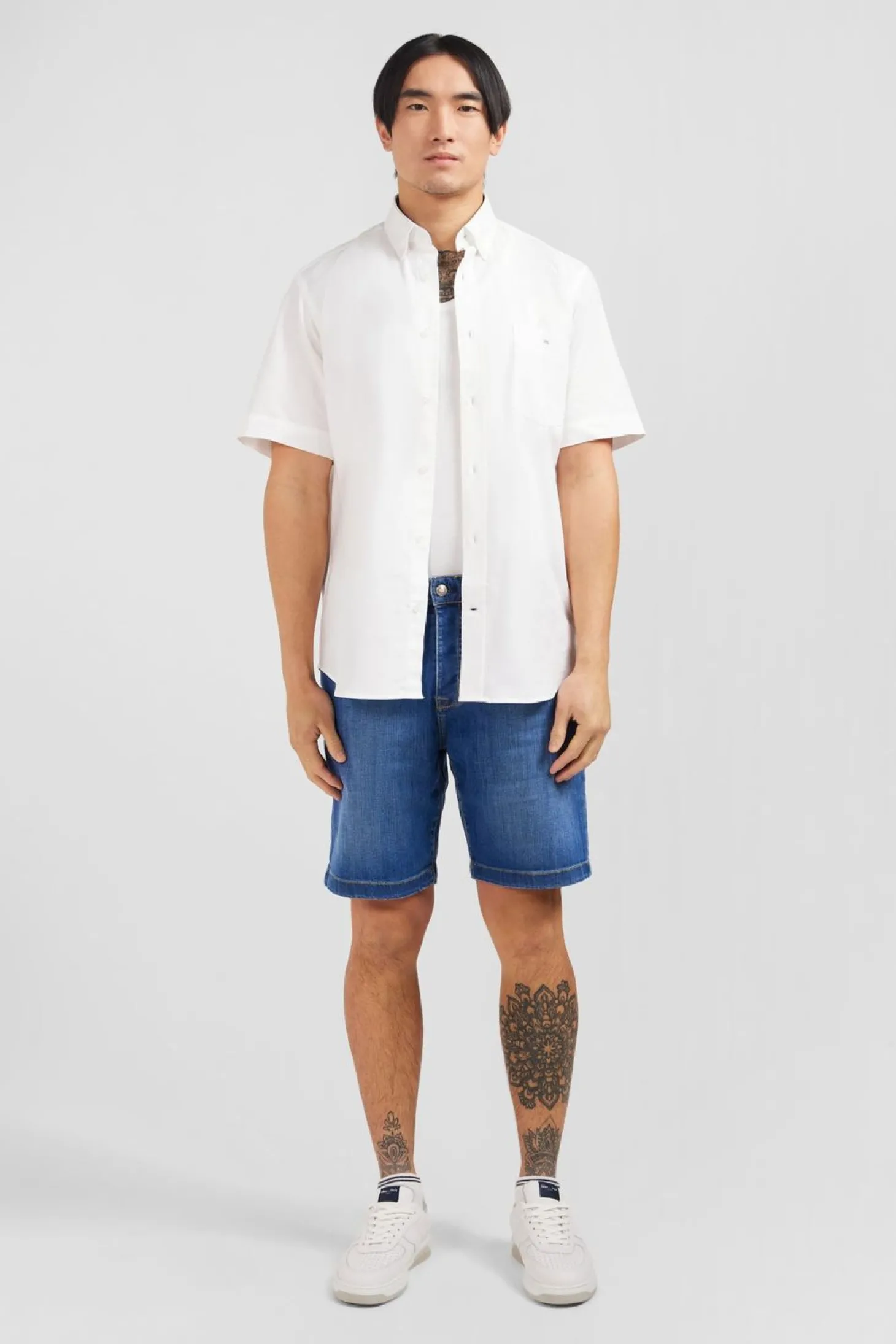 Chemisette Blanche Unie En Coton