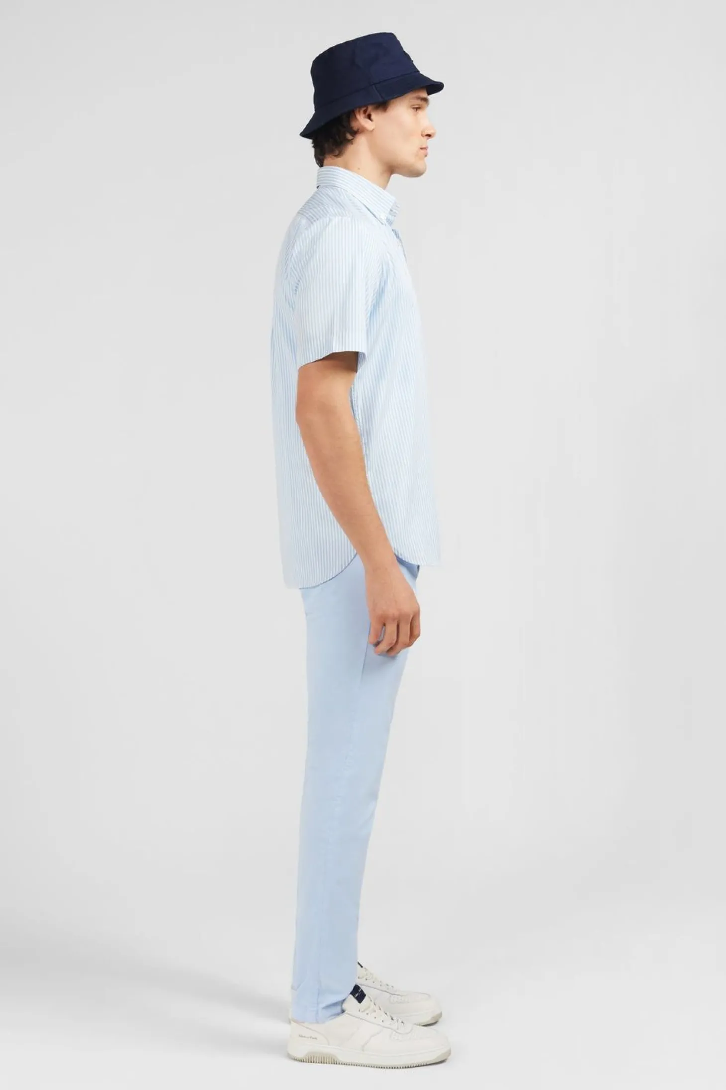 Chemisette Bleu Clair A Rayures