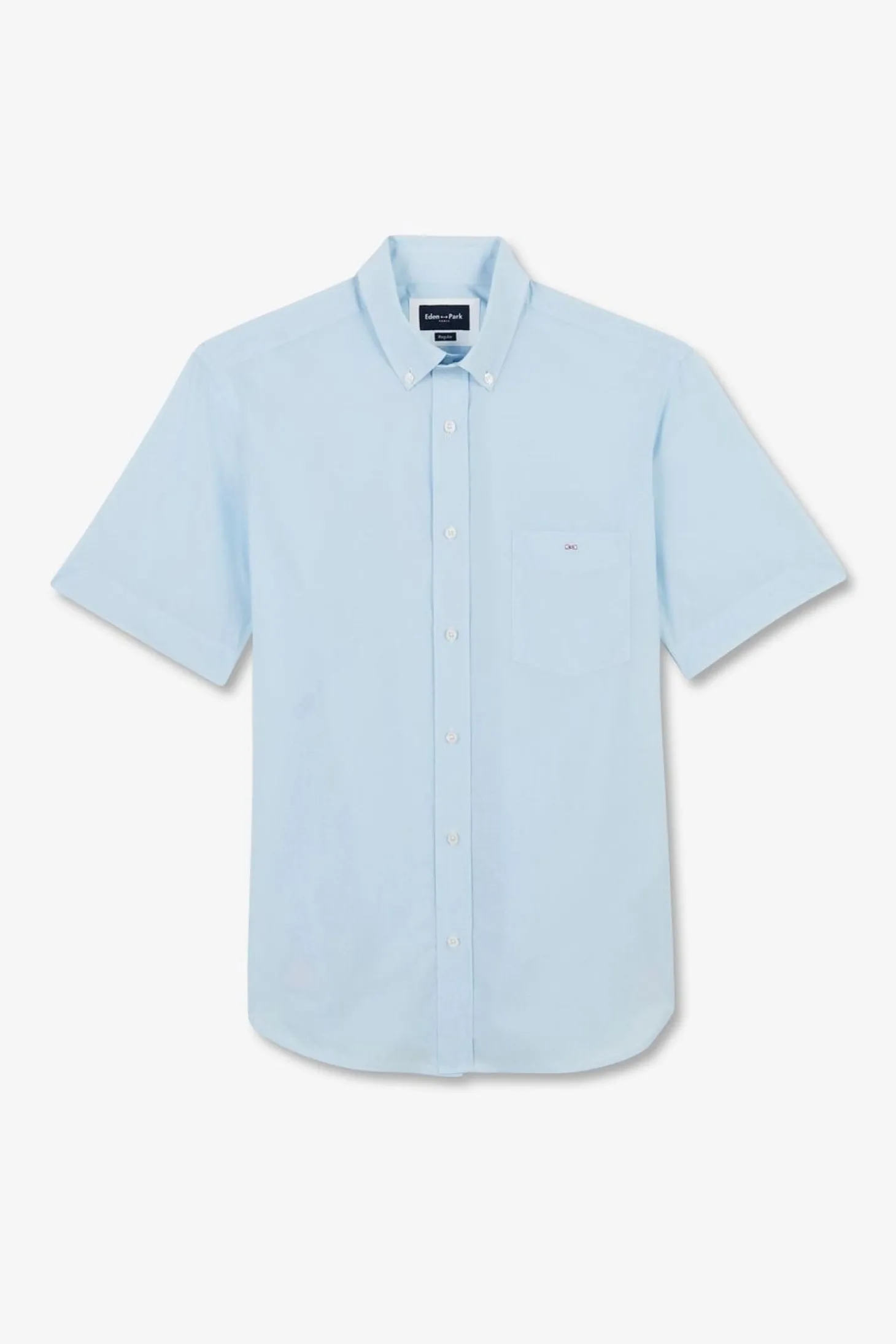 Chemisette Bleu Clair En Coton Dobby
