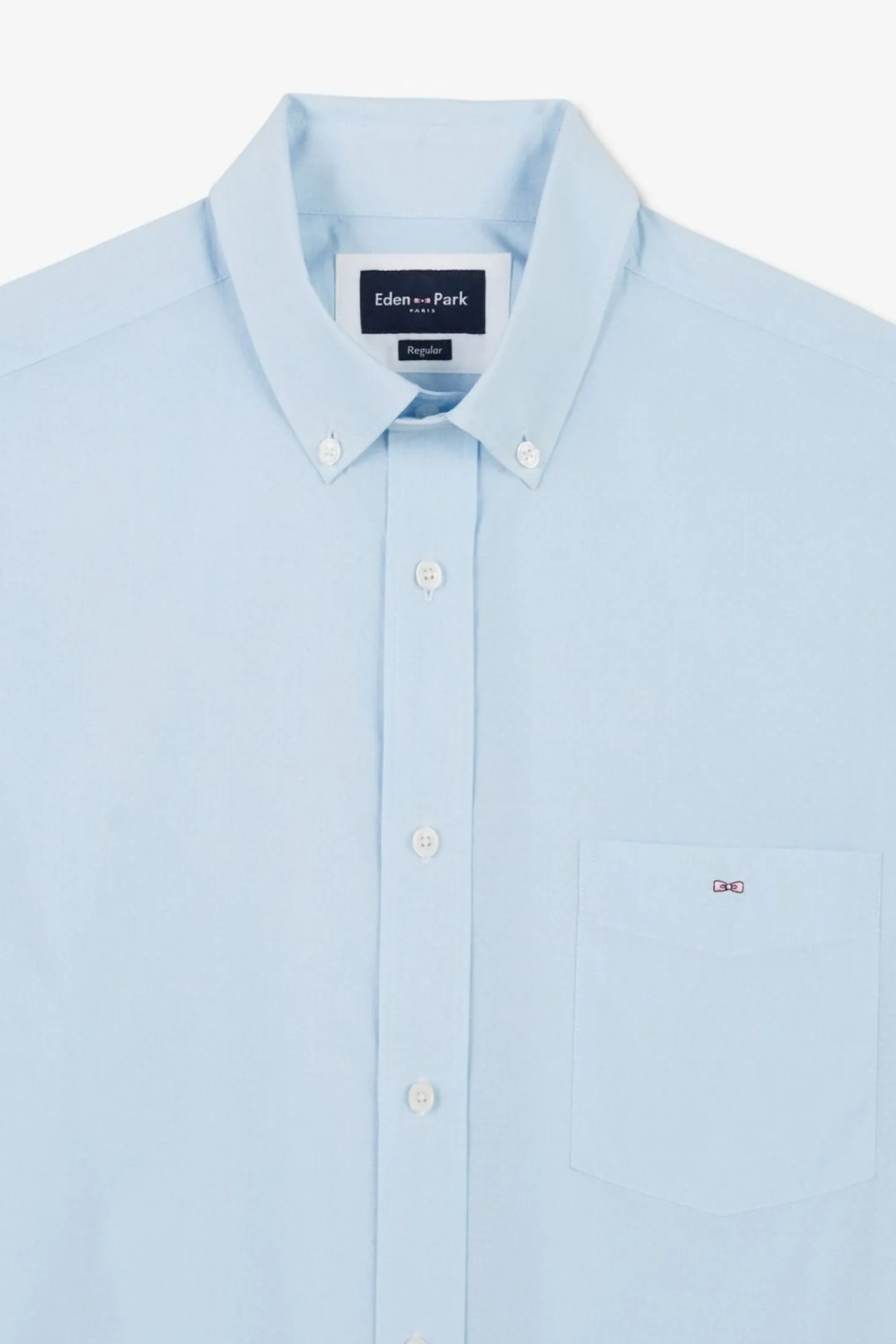 Chemisette Bleu Clair En Coton Dobby