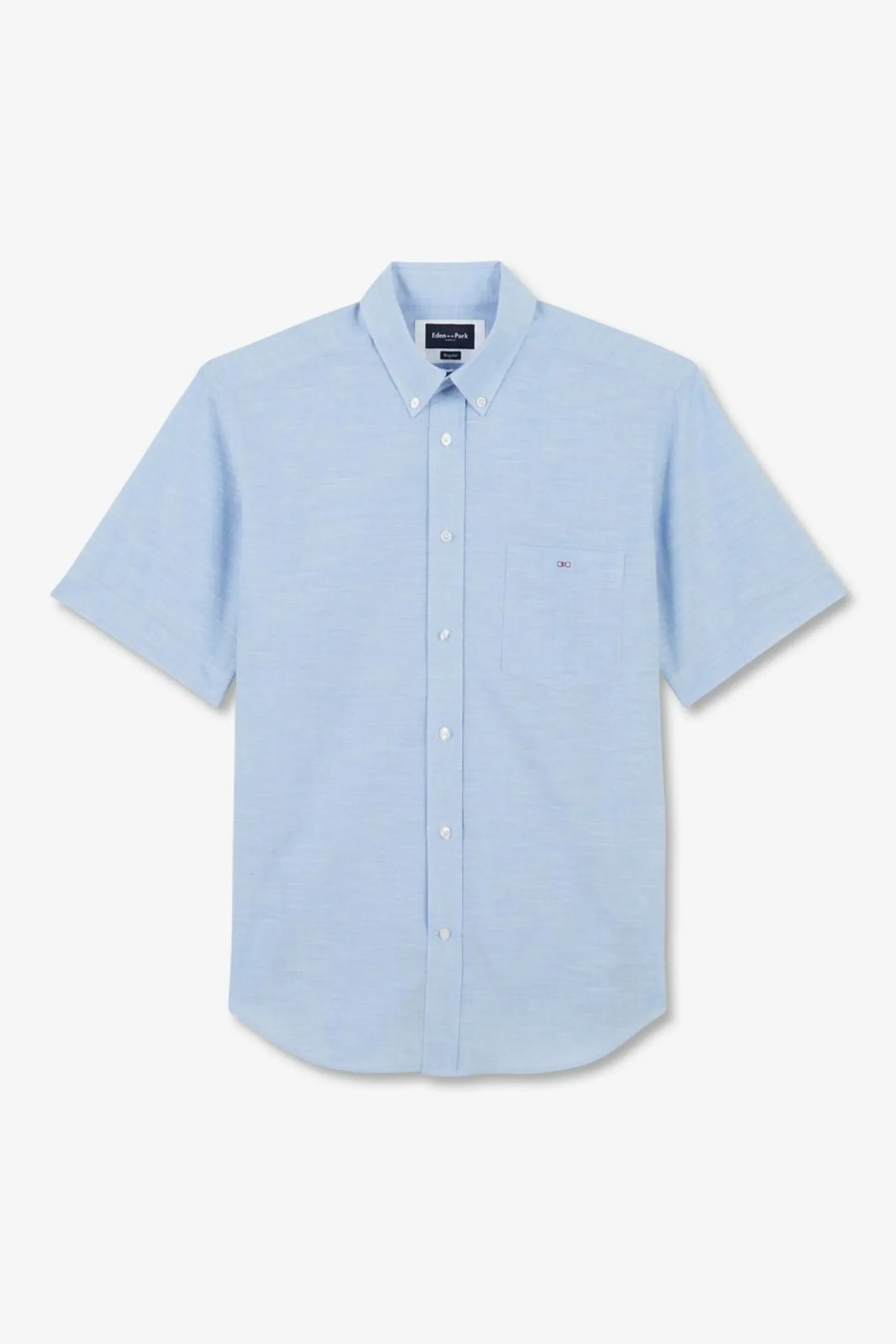 Chemisette Bleue En Coton Dobby