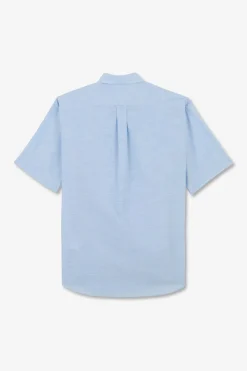 Chemisette Bleue En Coton Dobby