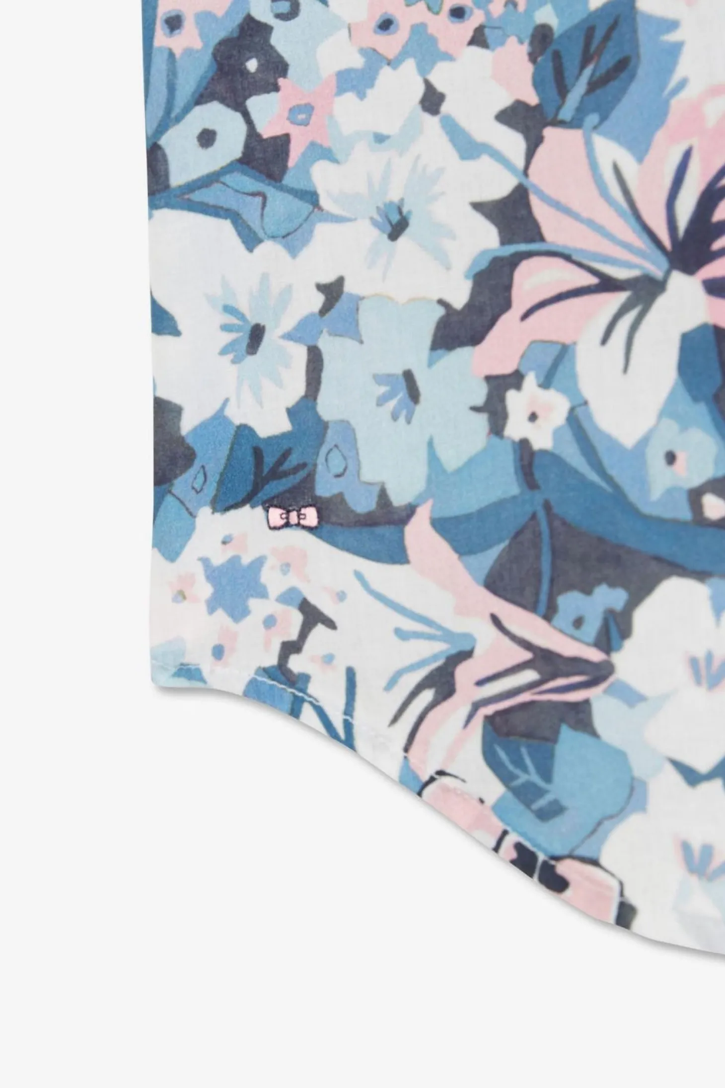 Chemisette Bleue Imprime Exclusif Fleurs
