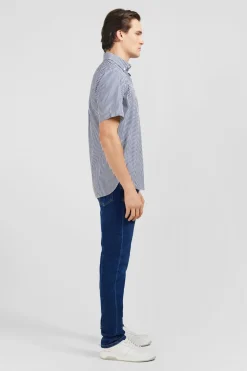 Chemisette Bleu Fonce A Rayures