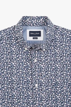 Chemisette Bleu Marine Imprimee Exclusif Fleurs