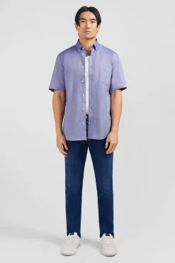 Chemisette Bleu Marine Unie En Coton
